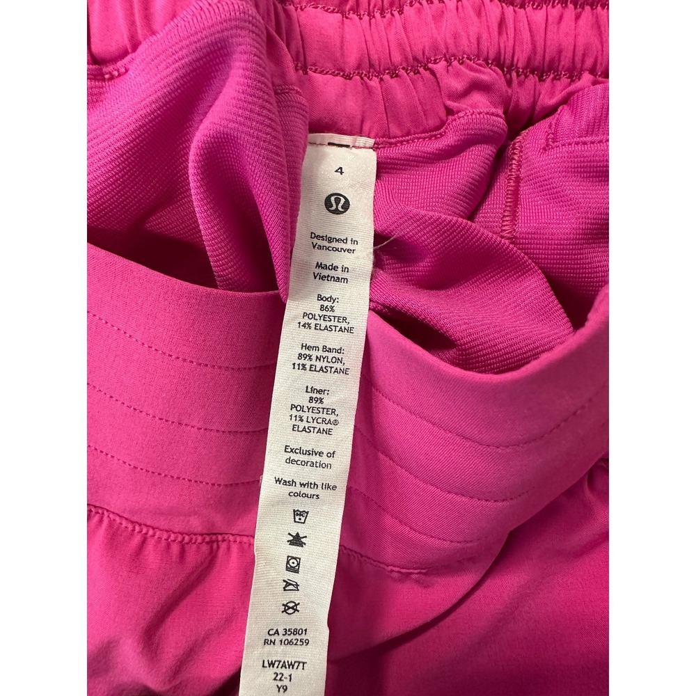 Lululemon 2023 Hotty Hot High-Rise Lined Shorts 4" Size 4 Lip Gloss Hot Pink - Picture 8 of 16